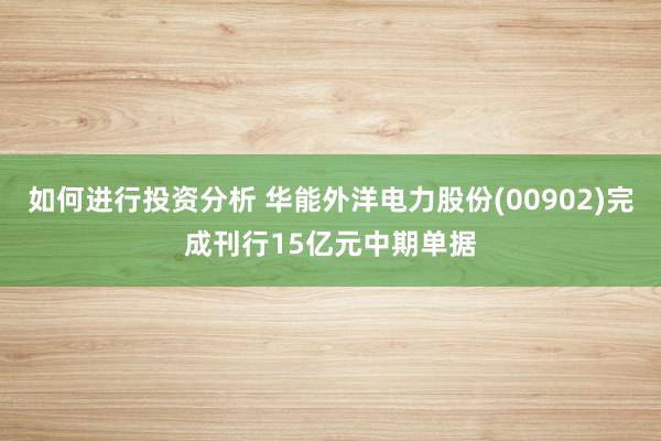 如何进行投资分析 华能外洋电力股份(00902)完成刊行15亿元中期单据