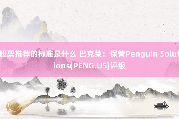 股票推荐的标准是什么 巴克莱：保管Penguin Solutions(PENG.US)评级